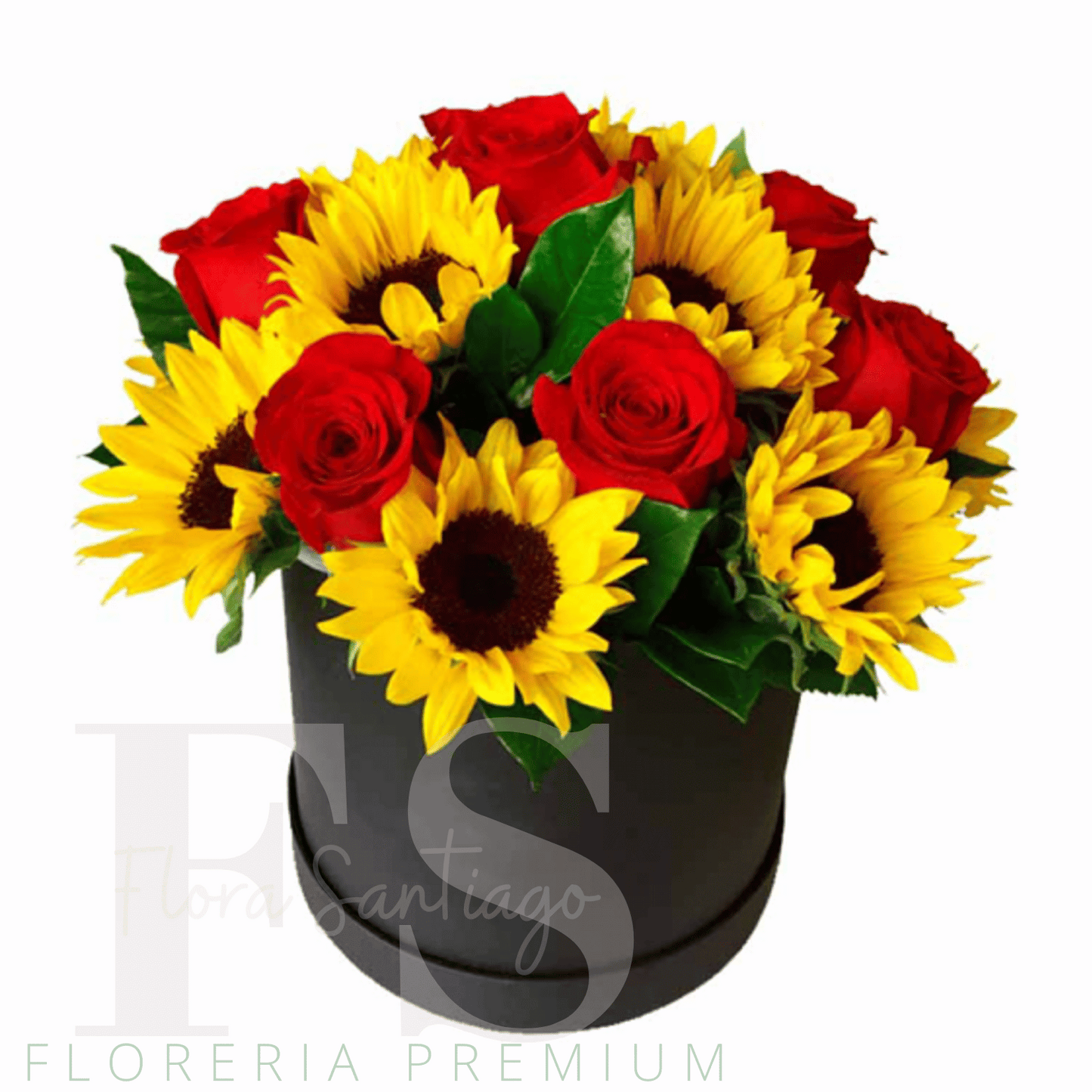 Box de 6 rosa roja y 6 girasoles perfecto para regalar en cualquier ocasión