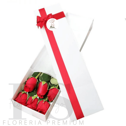Caja de 6 rosas rojas