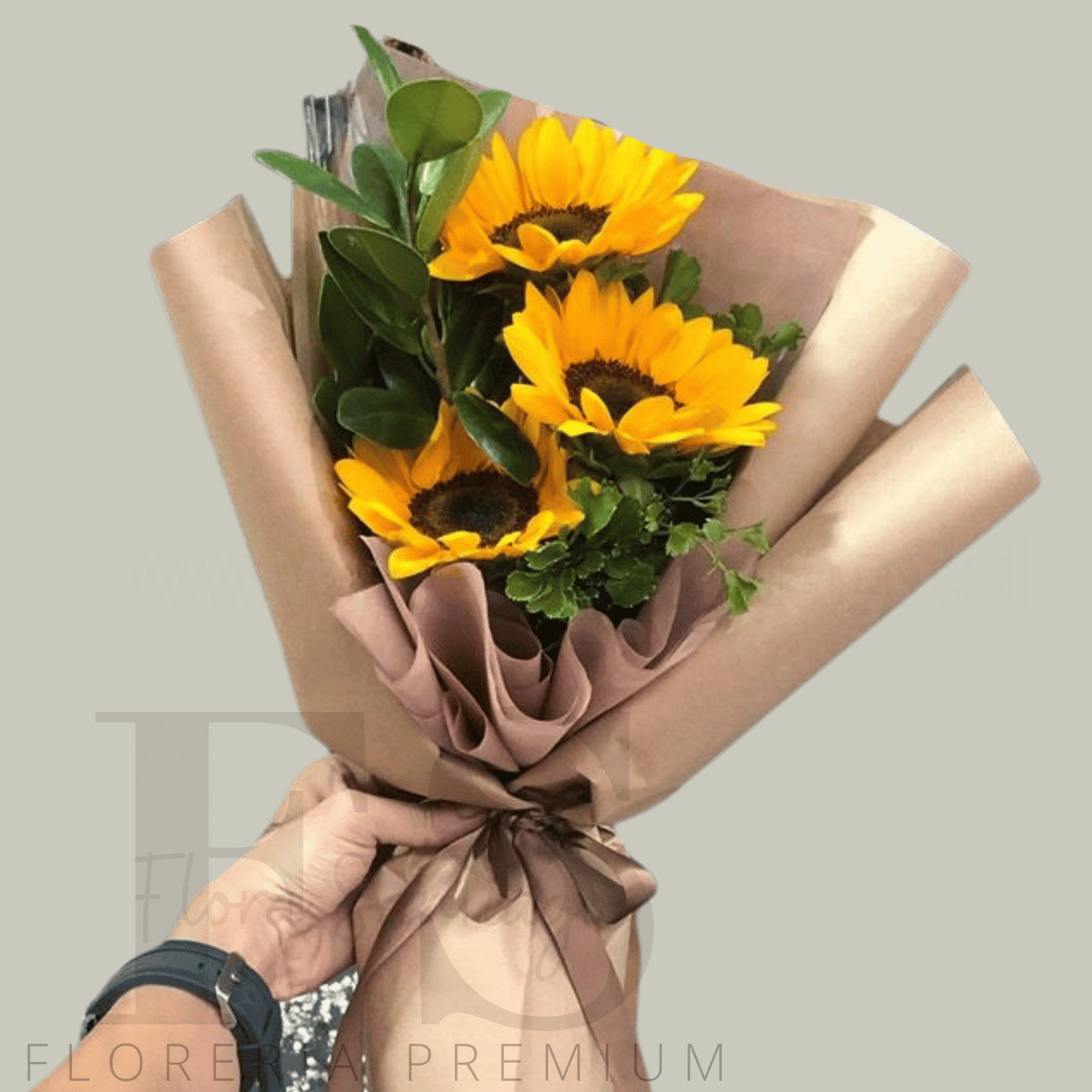 Ramo de 3 girasoles para regalo