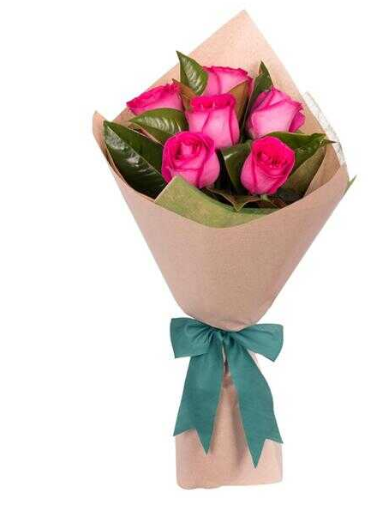Ramo de 6 Rosas Fucsias