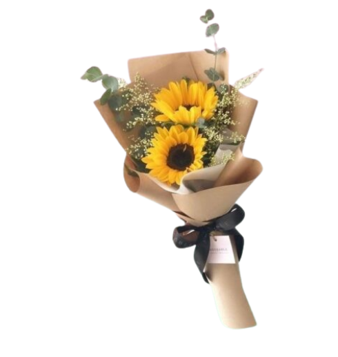 Bouquet de 2 Girasoles con follaje