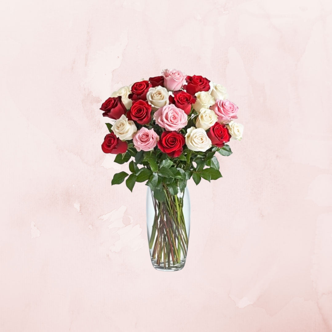 Florero de 25 Rosas