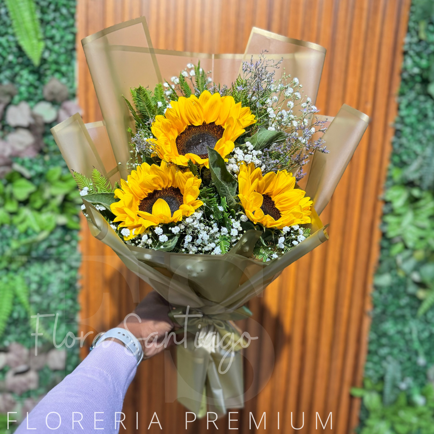 Ramo de 3 girasoles, envía flores a domicilio
