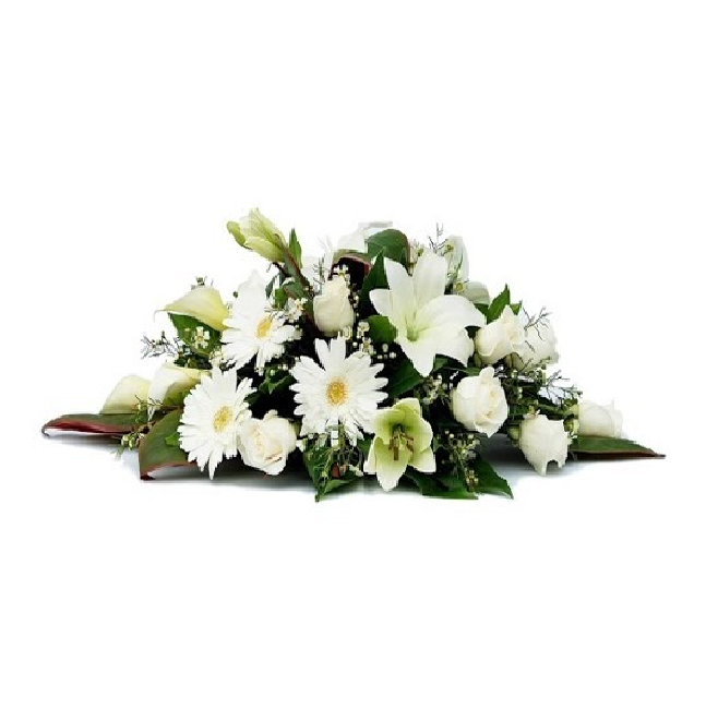 CUBRE URNA DE ROSAS LILIUM Y GERBERAS