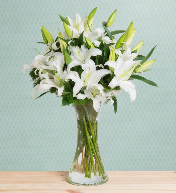 FLORERO DE 10 VARAS DE LILIUM BLANCO