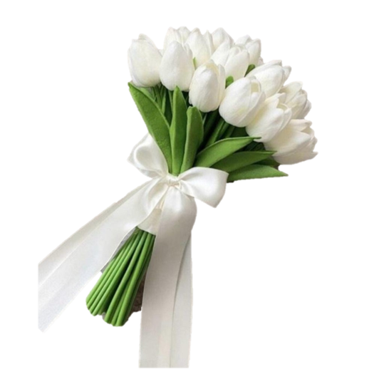 BOUQUET DE NOVIA 30 TULIPANES BLANCOS