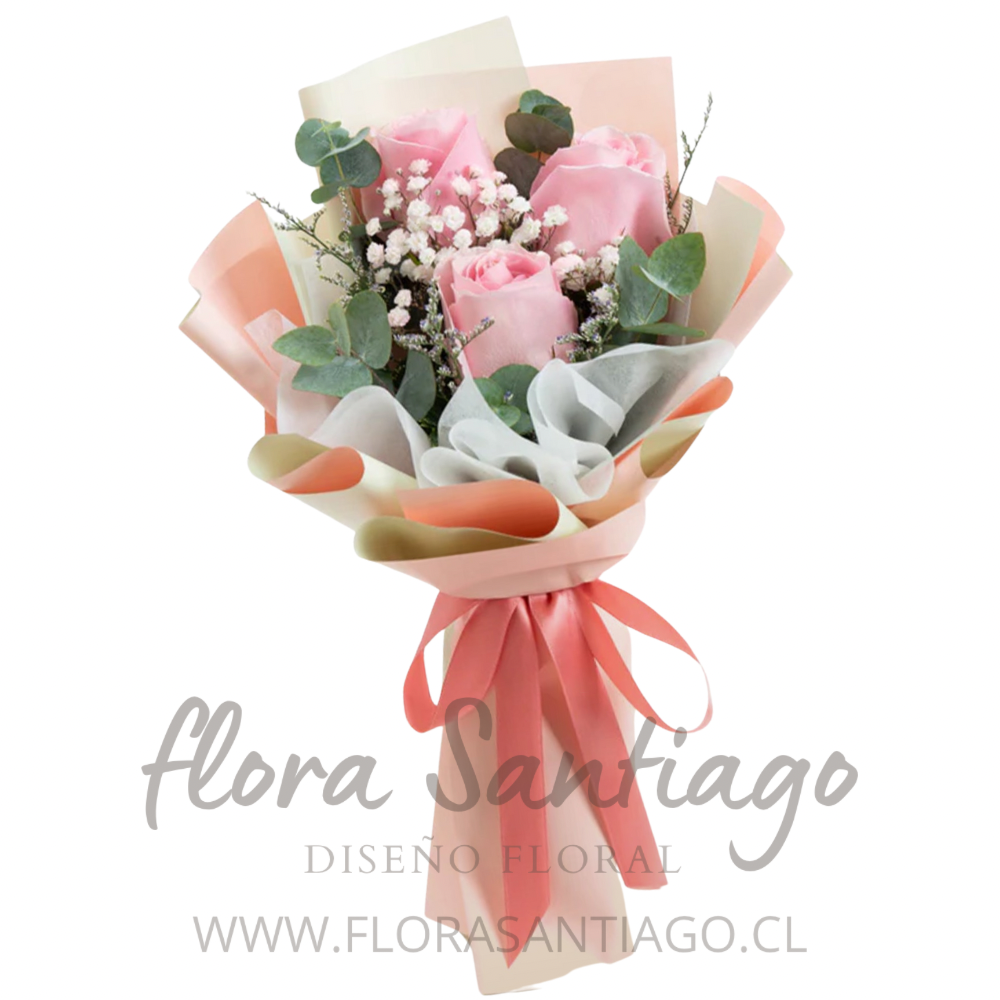 3 rosas rosadas para regalar