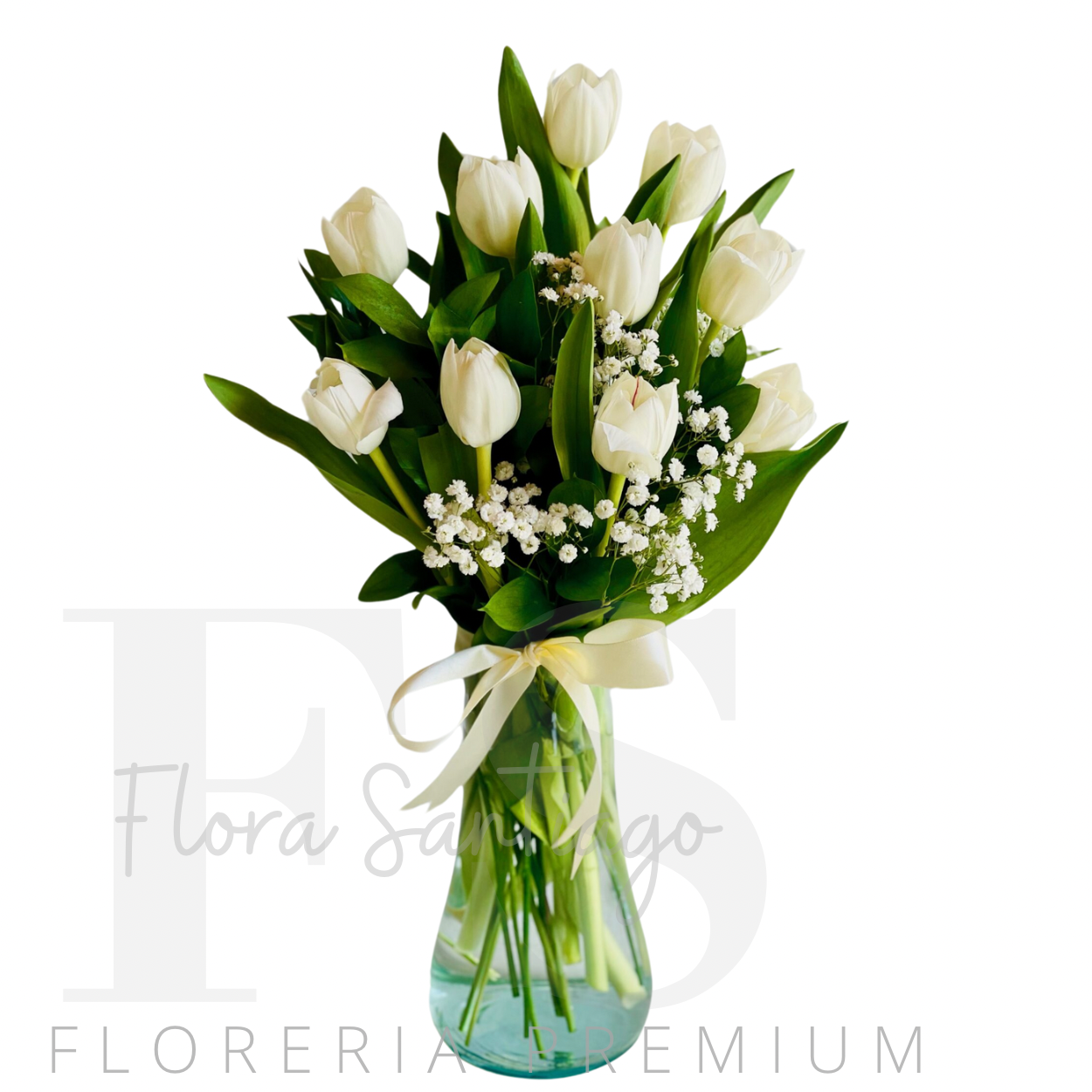 Florero con 10, Tulipanes
