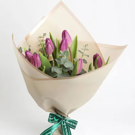 Ramo de 10 Tulipanes lilas