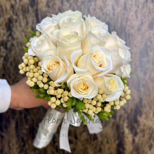Ramo de rosas blancas para Novia