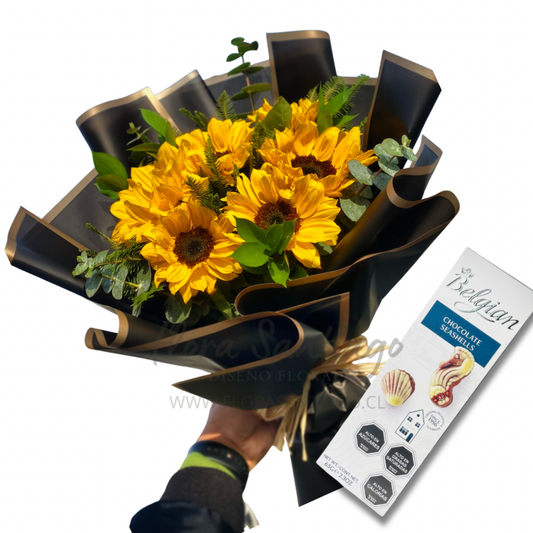 Ramo de 6 girasoles y bombones