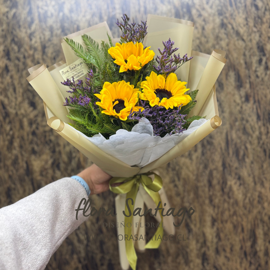Ramo de 3 girasoles para regalo