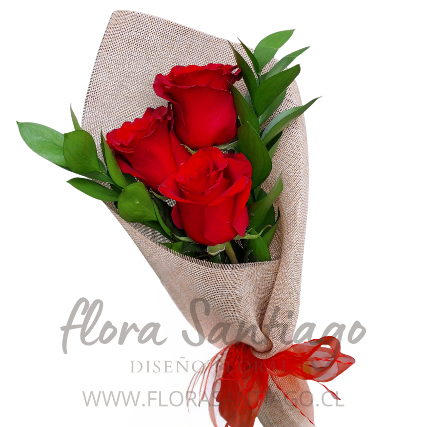 3 rosas rojas para regalar