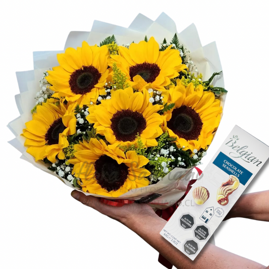 Ramo de 6 girasoles y bombones
