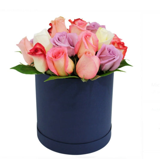 BOX DE 12 ROSAS COLORES PASTELES