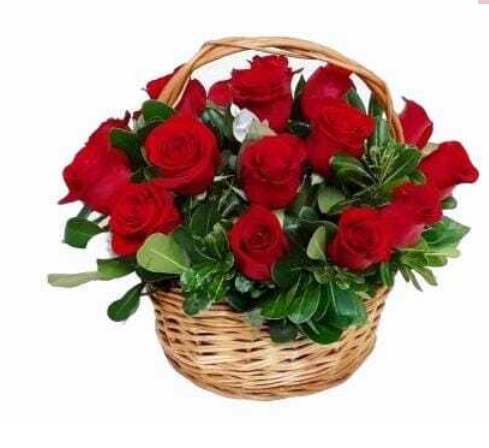 Canasta de 16 Rosas Rojas