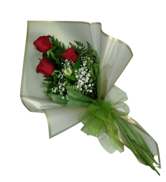 Ramito de 3 Rosas y follaje