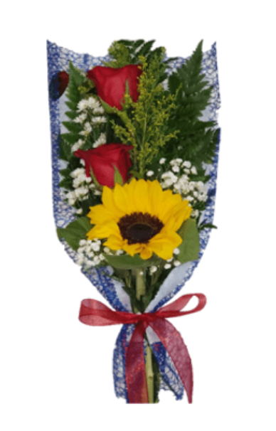 Ramito 2 Rosas y 1 Girasol