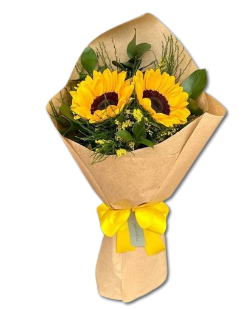 Ramo de 2 Girasoles en Papel Kraft