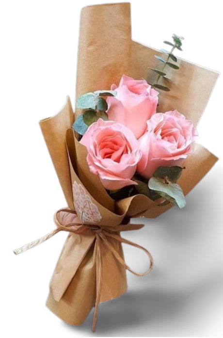 Bouquet de 3 Rosas Rosadas