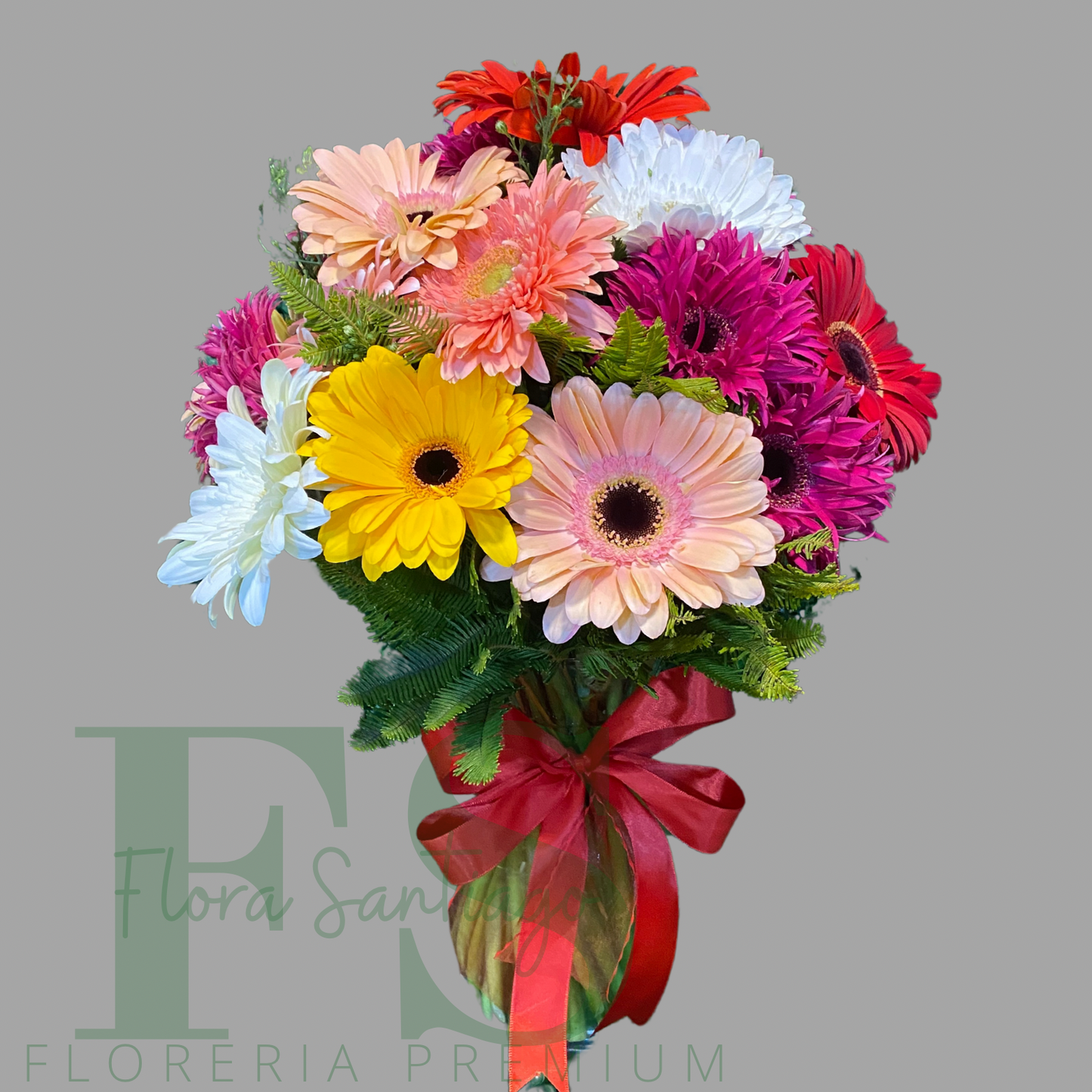 Florero con gerberas, envía flores a domicilio