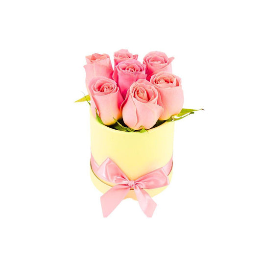 Box de 6 rosas rosadas