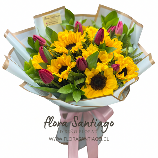 10 Tulipanes y 8 girasoles