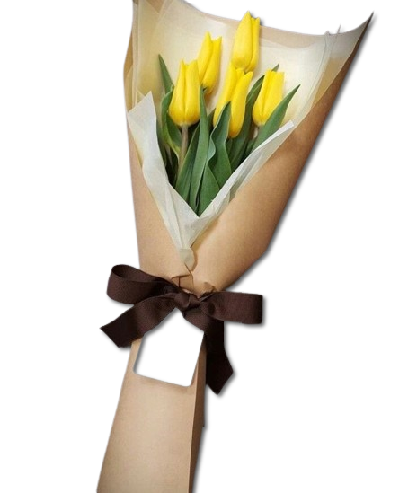 Ramo de 5 tulipanes amarillos