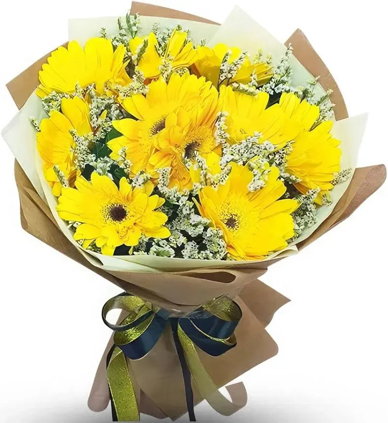 Ramo de 10 gerberas amarillas
