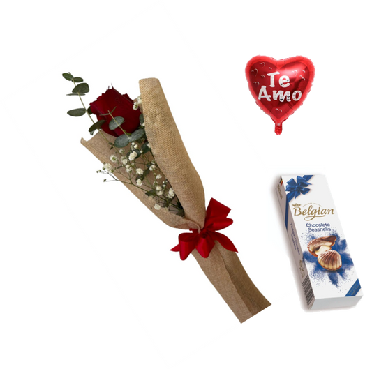 ROSA INDIVIDUAL BOMBONES Y GLOBITO