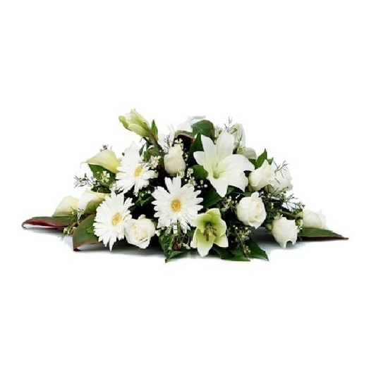 CUBRE URNA DE ROSAS LILIUM Y GERBERAS