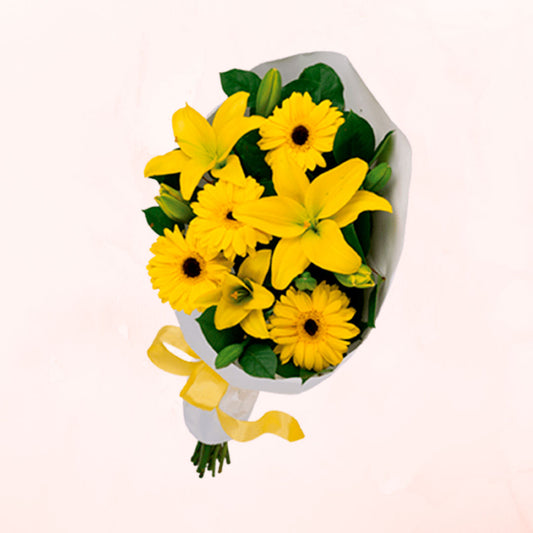 Ramo de Lilium Amarillos y Gerberas