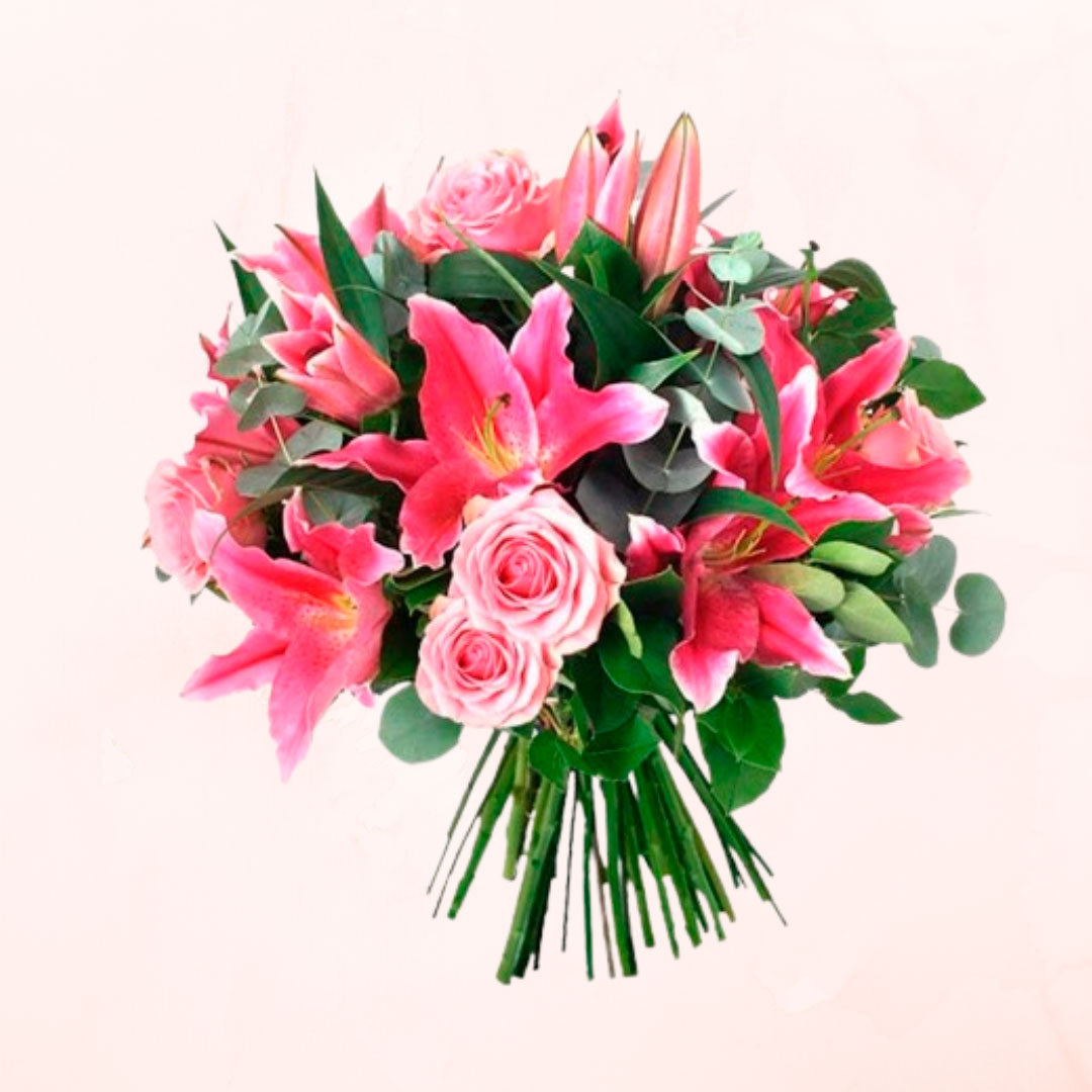 Ramo de Lilium y Rosas Rosadas