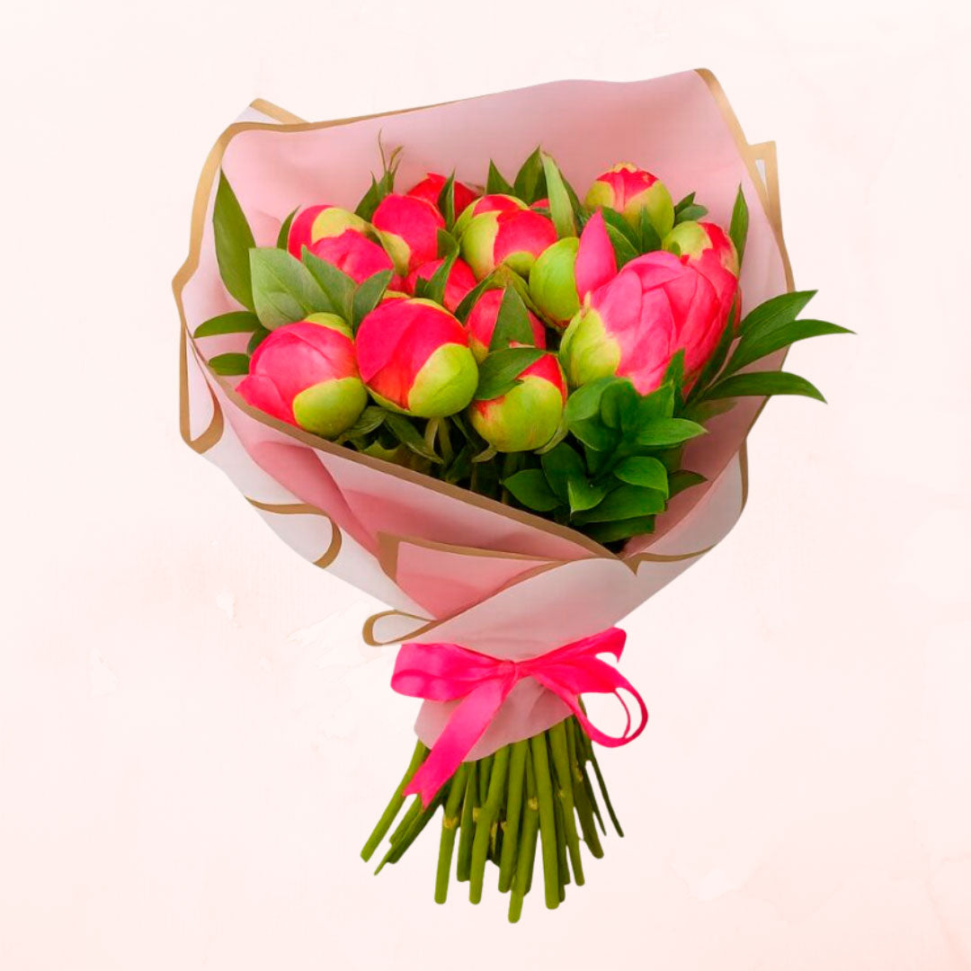 Ramo de 10 Peonias Rojas