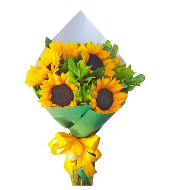HERMOSO RAMO DE 5 GIRASOLES