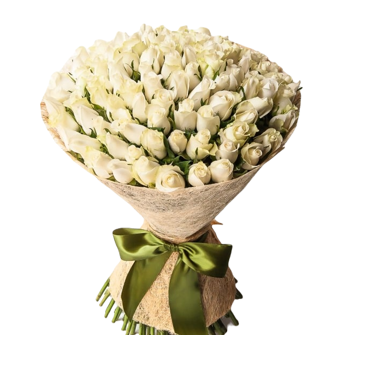 RAMO DE 50 ROSAS BLANCAS EN ARPILLERA