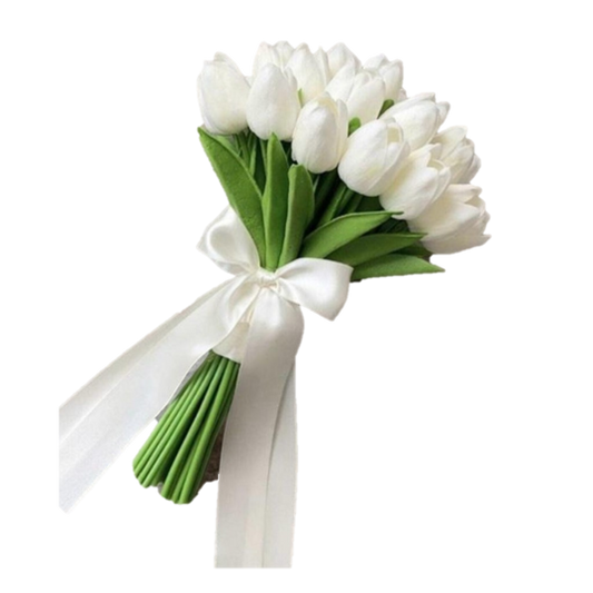 BOUQUET DE NOVIA 30 TULIPANES BLANCOS