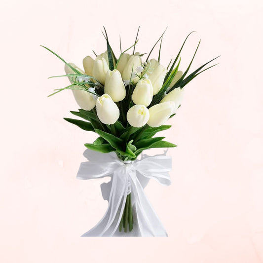 Ramo de Novia 20 Tulipanes Blancos